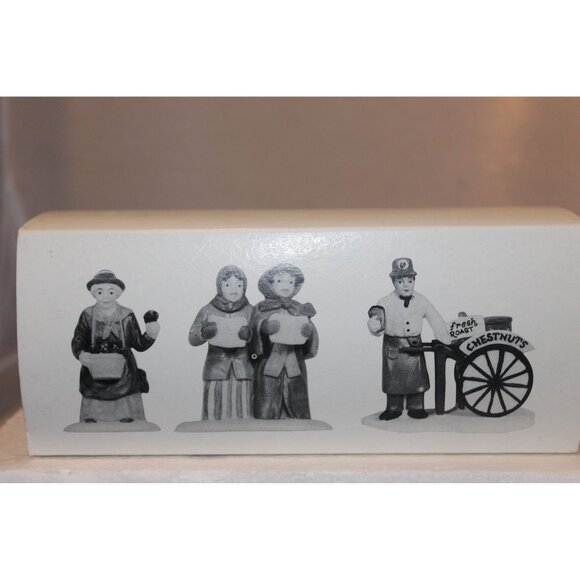 Dept 56 Dickens Village - Violet Vendor, Carolers & Chestnut Vendor - Picture 8 of 9